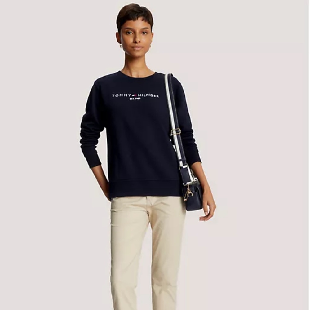 Tommy Hilfiger Navy Blue Logo Sweater